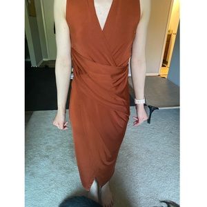 Rachel Roy Bronze Wrap Midi Dress
